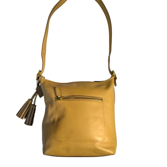 COACH BUCKET Large Legacy Light Tan LEATHER DUFFLE SHOULDER BAG - Picture 4 of 16